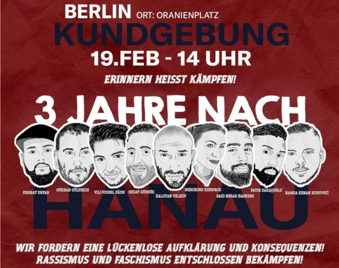 19.02.23 Berlin: 3 Jahre nach dem rechtsterroristische Anschlag in Hanau